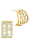 Sterling Forever Serena Cubic Zirconia Half Huggie Hoop Earrings In Gold/clear