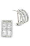 Sterling Forever Serena Cubic Zirconia Half Huggie Hoop Earrings In Silver/clear