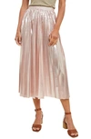 Wishlist Metallic Pleated Skirt In Ballet