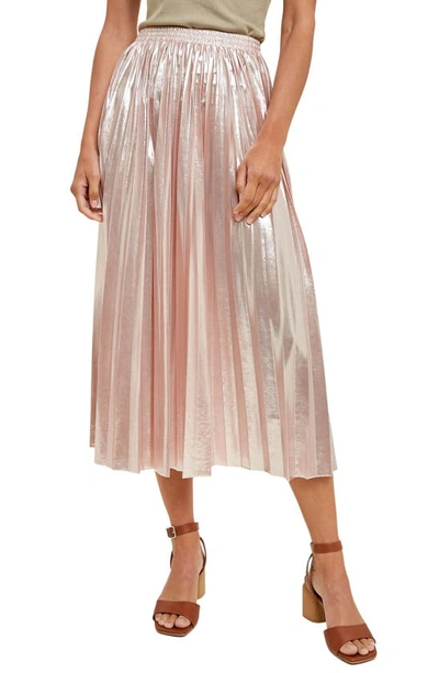 Wishlist Metallic Pleated Skirt In Ballet