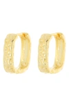 SAVVY CIE JEWELS 18K GOLD PLATED STERLING SILVER SQUARE HOOP EARRINGS