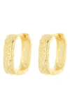 Savvy Cie Jewels 18k Gold Plated Sterling Silver Square Hoop Earrings In Gold