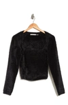 Alice And Olivia Luetta Fuzzy Top & Shrug In Black