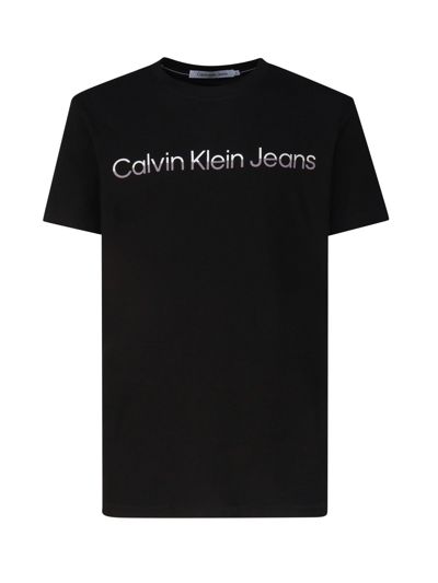 Calvin Klein Logo-print Short-sleeved T-shirt In Black