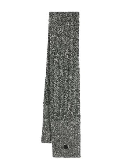 Moncler Mouliné Mélange-knit Scarf In Black