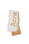 Acne Studios Fn-ux-scar000155 Oat Beige/camel Logo Jacquard Scarf - Narrow In Oat Beige,camel