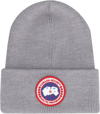 CANADA GOOSE CANADA GOOSE LOGO PATCH RIBBED KNIT BEANIE