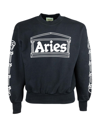 Aries Logo Printed Crewneck Sweatshirt In Dark