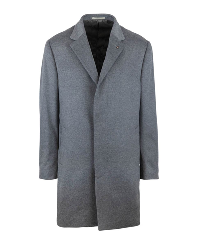 Corneliani Coat In Metallic And Gray
