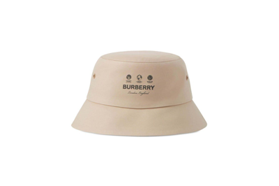 Pre-owned Burberry Logo Print Hat Sand Beige