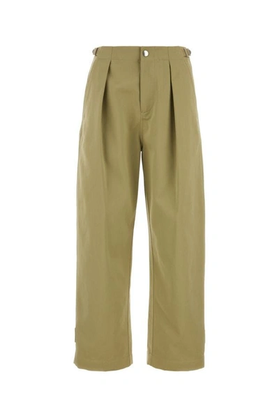 BURBERRY BURBERRY WOMAN MILITARY GREEN COTTON PANT