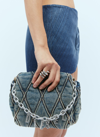 Diesel Blue Charm-d Denim Shoulder Bag In Blue