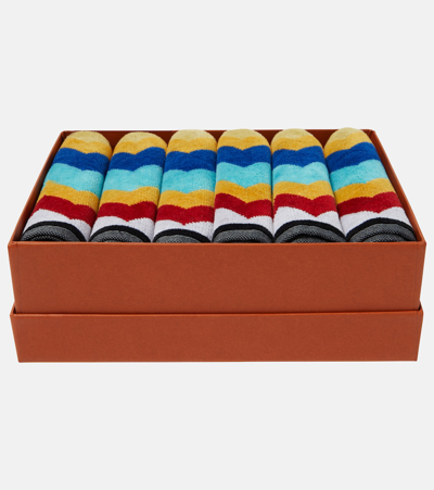 Missoni Cyrus Set Of 6 Cotton Face Towels In Multicoloured