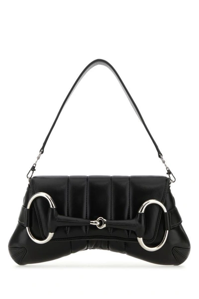 Gucci Horsebit Chain Black Medium Shoulder Bag