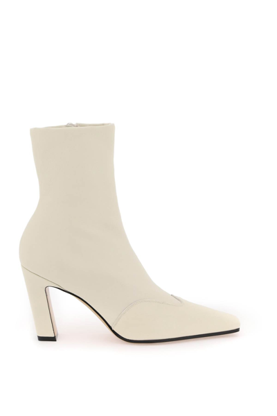 Khaite Dallas Leather Ankle Boots In White