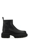 OFF-WHITE OFF WHITE MAN BLACK LEATHER TRACTOR MOTOR ANKLE BOOTS