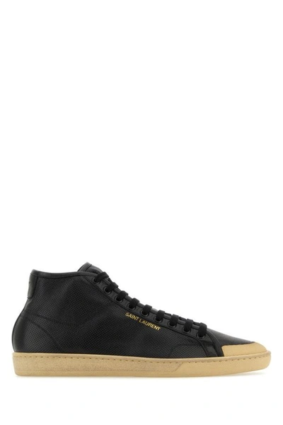 Saint Laurent Man Black Leather Court Classic Sneakers