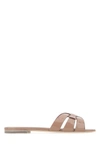 Saint Laurent Woman Antiqued Pink Tribute 05 Slippers In Pink
