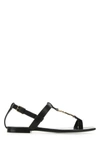 SAINT LAURENT SAINT LAURENT WOMAN BLACK LEATHER CASSANDRA SANDALS