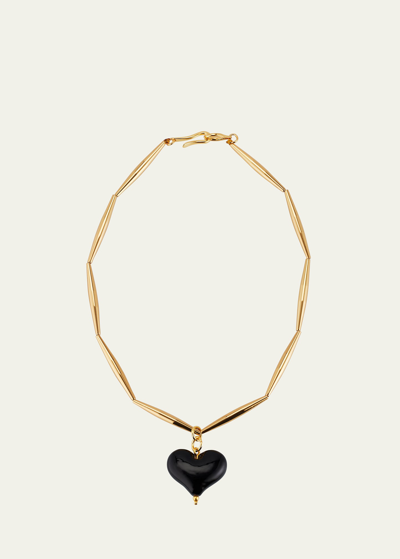Tohum Design Cuore Necklace With Heart Pendant In Bitter
