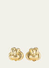 VERDURA 18K YELLOW GOLD HAMMERED KNOT EARCLIPS
