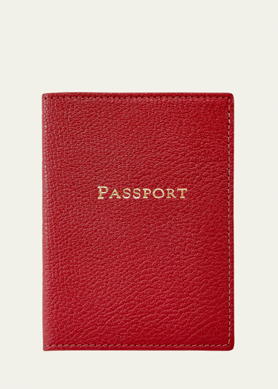 Bergdorf Goodman Leather Passport Holder In Red