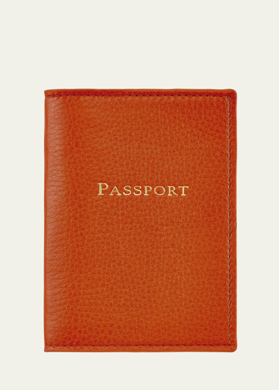 Bergdorf Goodman Leather Passport Holder In Org
