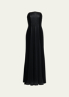 GIORGIO ARMANI VELVET STRAPLESS GOWN WITH CRYSTAL PANEL