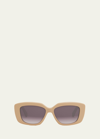 Celine Triomphe 55mm Gradient Rectangular Sunglasses In Sbeig/brn