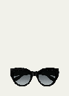 Gucci Gg Emblem Acetate Cat-eye Sunglasses In Shiny Black