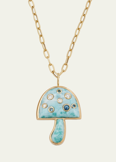Brent Neale Magic Mushroom Pendant Necklace In Pink Opal Coral