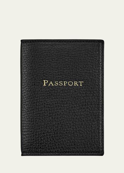 Bergdorf Goodman Leather Passport Holder In Black