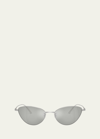 KHAITE X OLIVER PEOPLES 1998C MIRRORED STEEL BUTTERFLY SUNGLASSES
