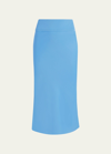 Another Tomorrow + Net Sustain Crepe Midi Skirt In Aegean