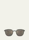 Oliver Peoples Filigree Titanium Square Sunglasses In Matte Black