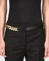 Givenchy 20mm Mid-chain Leather Belt In Black