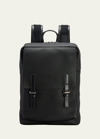 Loewe Men's Soft Grained Leather Military Backpack In Khaki Gree