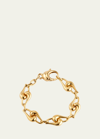 BRENT NEALE 18K YELLOW GOLD LARGE KNOT CHAIN BRACELET