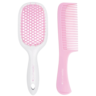 Brushworks Blowdry Brush And Comb Sets In White