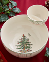 Spode Christmas Tree Polka Dot Chip And Dip Set