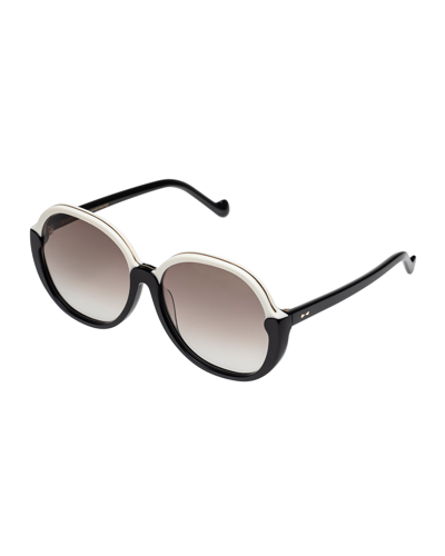 Zimmermann Joliette Round Sunglasses In Black / White