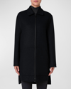 Akris Fabiola Brushed Cashmere Collared Coat In Black