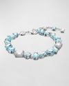 Swarovski Icy Blue Crystal Bracelet With Rhodium-plated Design In Blue