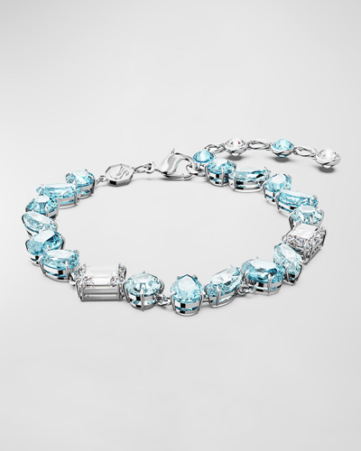 Swarovski Icy Blue Crystal Bracelet With Rhodium-plated Design