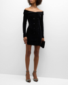 L'agence Micaela Off-shoulder Blazer Mini Dress In Black