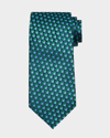 Charvet Men's Radish Jacquard Silk Tie In 3 Turq