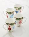 Neiman Marcus Nutcracker Mugs, Set Of 4 In White