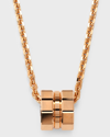 CHOPARD ICE CUBE 18K ROSE GOLD LARGE PENDANT NECKLACE