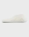 Eberjey Plush Open-toe Faux Fur Slippers In Ivory