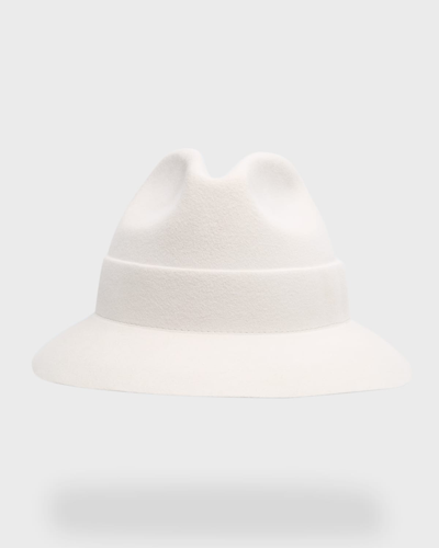 Barbisio Zelda Felt Fedora In White